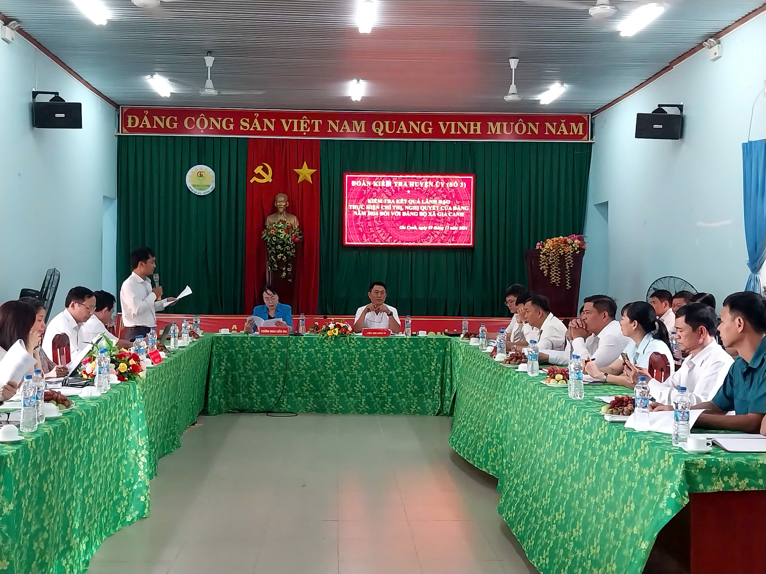Đoàn Kiểm tra số 03 của Ban Thường vụ Huyện ủy kiểm tra việc thực hiện nghị quyết, chỉ thị của Đảng trong năm 2024 tại Đảng ủy xã Gia Canh